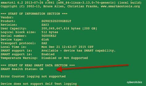 linux smartctl check disk